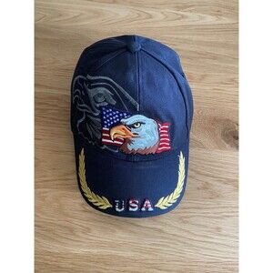 American Flag USA Bald Eagle Patriotic Hat Baseball Cap Embroidered Eagle & Flag